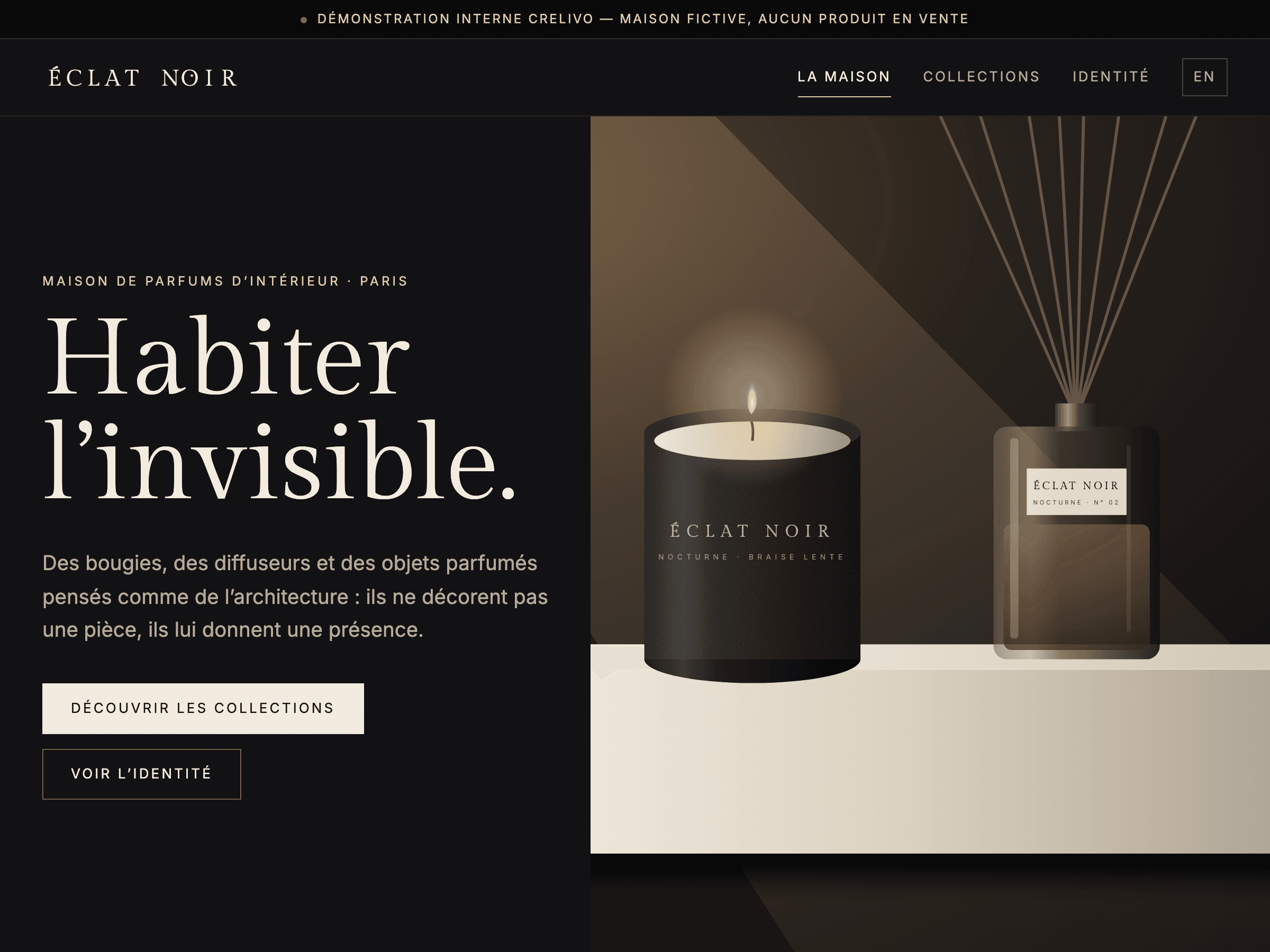 Landing page : « Habiter l’invisible. »