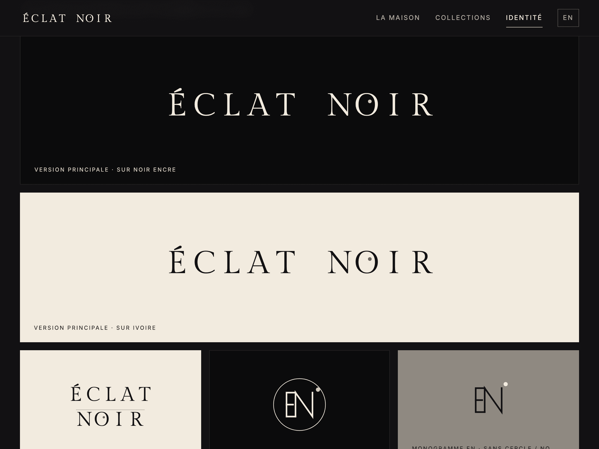 Logotype, version compacte et monogramme EN